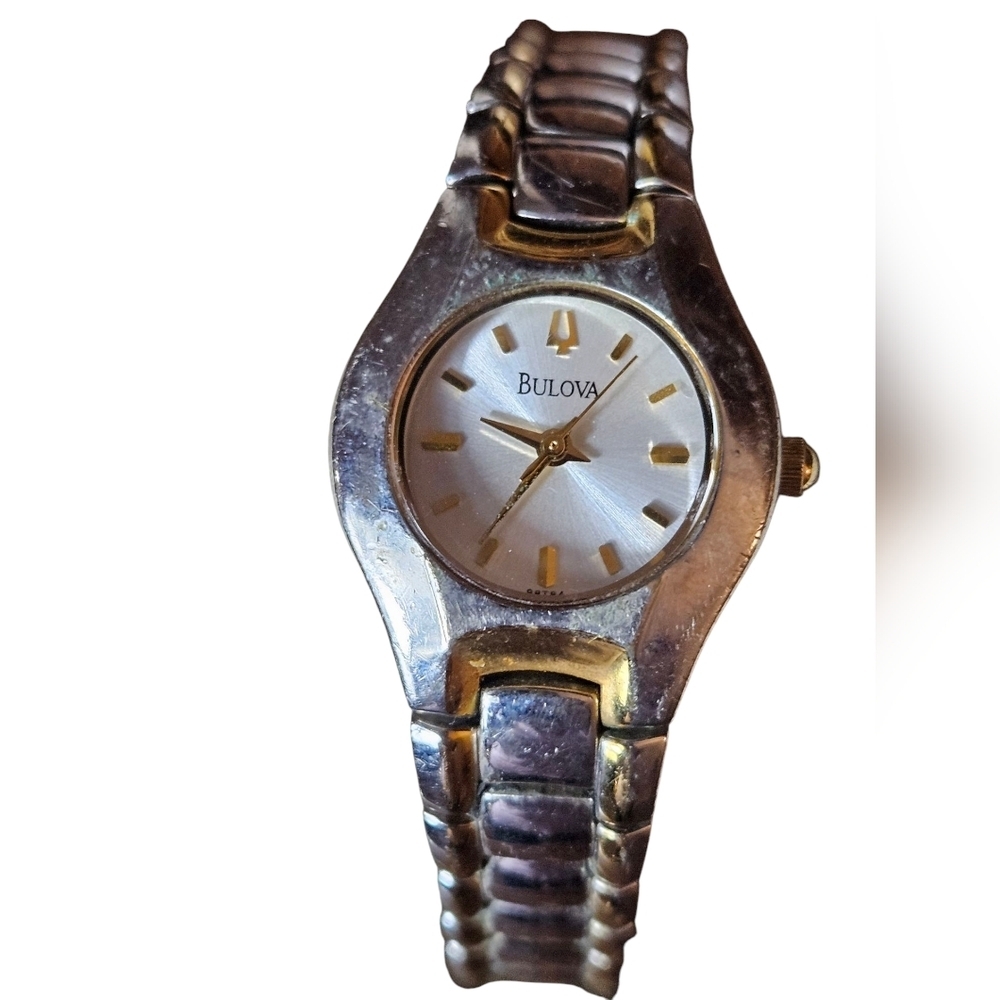 Womens Bulova  gold and silver tone watche.